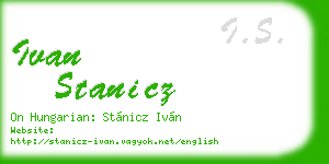 ivan stanicz business card